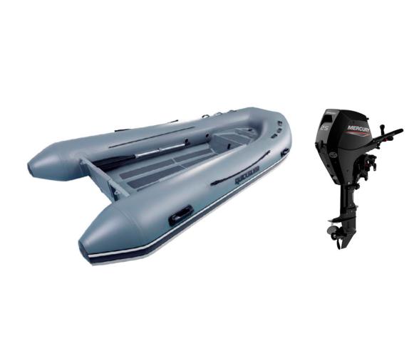 Pack Neumatica Quicksilver 420 Alu Rib + Motor Fueraborda Mercury 25 ML EFI