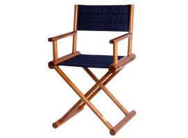 Silla Director Teca, Plegable + Tejido Waterproof Azul Marino - Marine Business