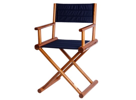 Silla Director Teca, Plegable + Tejido Waterproof Azul Marino - Marine Business