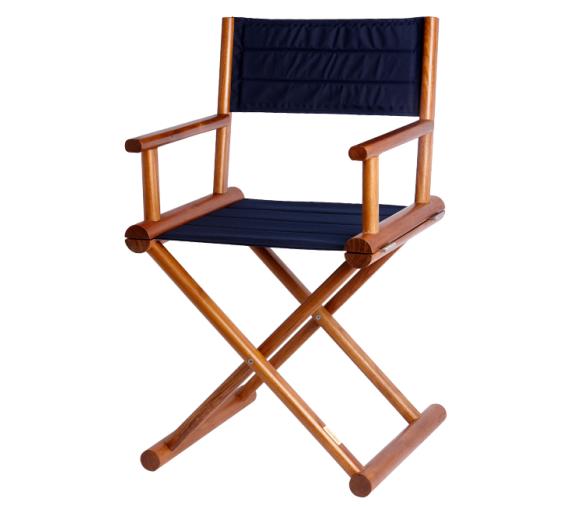 Silla Director Teca, Plegable + Tejido Waterproof Azul Marino - Marine Business