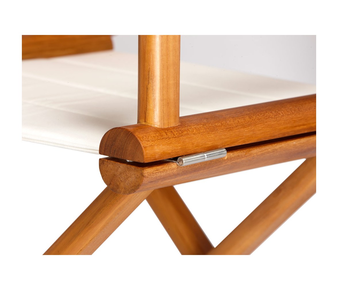 Silla Director Teca Plegable + Tejido Waterproof Beige - Marine Business