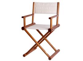 Silla Director Teca Plegable + Tejido Waterproof Beige - Marine Business