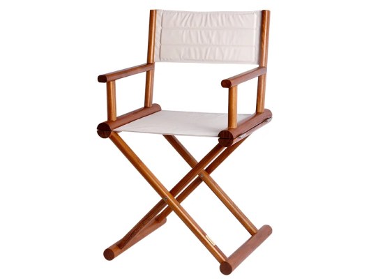 Silla Director Teca Plegable + Tejido Waterproof Beige - Marine Business