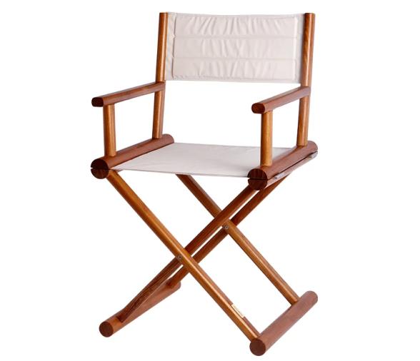 Silla Director Teca Plegable + Tejido Waterproof Beige - Marine Business