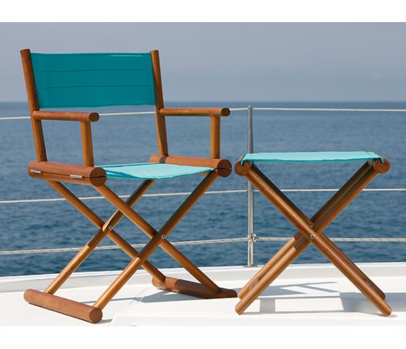 Silla Director Teca Plegable + Tejido Waterproof Negro - Marine Business