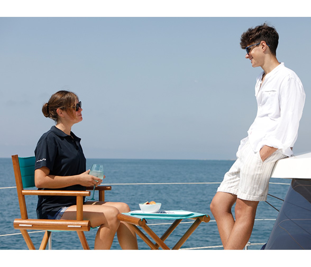 Silla Director Teca Plegable + Tejido Waterproof Negro - Marine Business