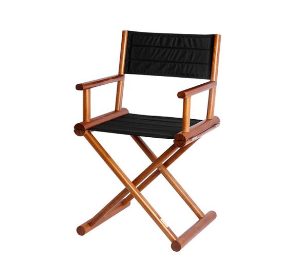 Silla Director Teca Plegable + Tejido Waterproof Negro - Marine Business