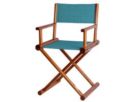 Silla Director Teca Plegable + Tejido Waterproof Turquesa - Marine Business