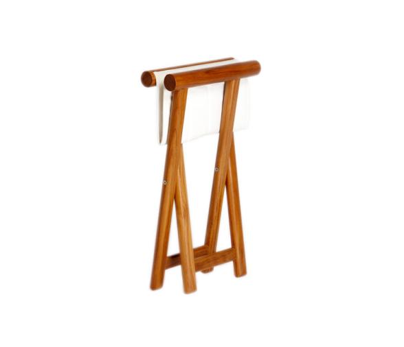 Taburete de Teca Plegable + Tejido Waterproof Beige - Marine Business