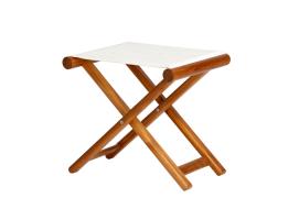 Taburete de Teca Plegable + Tejido Waterproof Beige - Marine Business