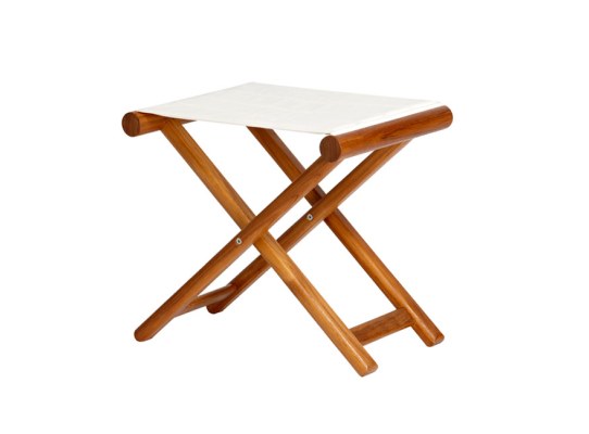 Taburete de Teca Plegable + Tejido Waterproof Beige - Marine Business