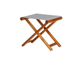 Taburete de Teca Plegable + Tejido Waterproof Gris - Marine Business