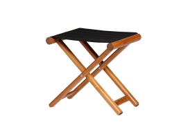 Taburete de Teca Plegable + Tejido Waterproof Negro - Marine Business