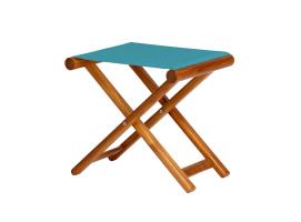 Taburete de Teca Plegable + Tejido Waterproof Turquesa - Marine Business
