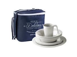 Pack Vajilla Melamina Harmony – Perla, 6 servicios – 24 uds. - Marine Business