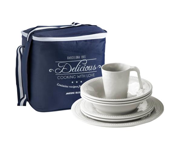 Pack Vajilla Melamina Harmony – Perla, 6 servicios – 24 uds. - Marine Business
