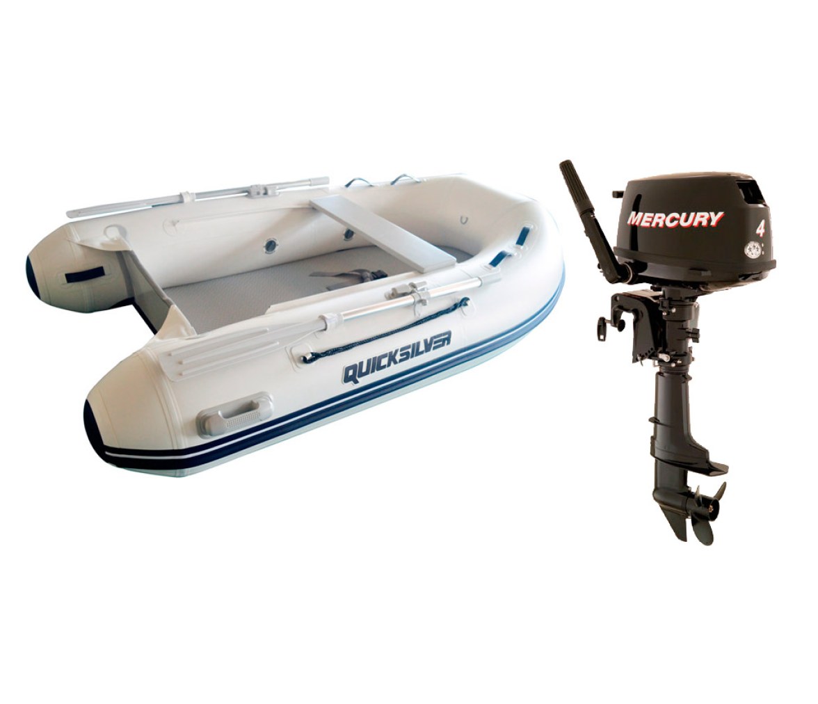Pack Neumatica Quicksilver 250 Air Deck + Motor Mercury F 4 M