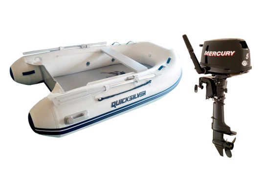 Pack Neumatica Quicksilver 250 Air Deck + Motor Mercury F 5 M