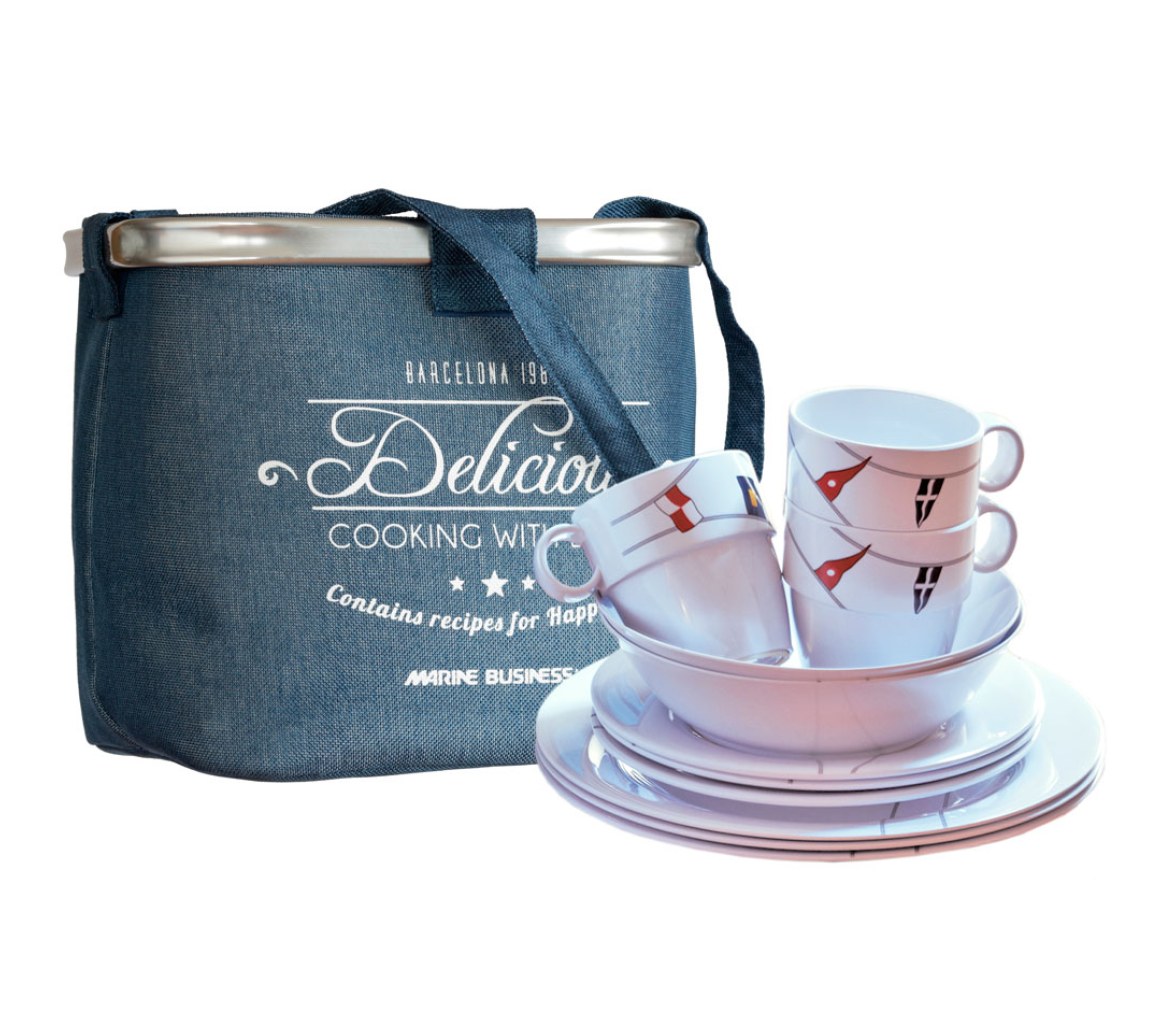 Marine Business Pack Vajilla Redondo Regata 16 piezas