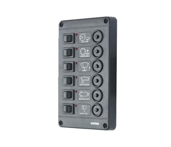 Vetus Panel con interruptores tipo P 6 con 6 disyuntores