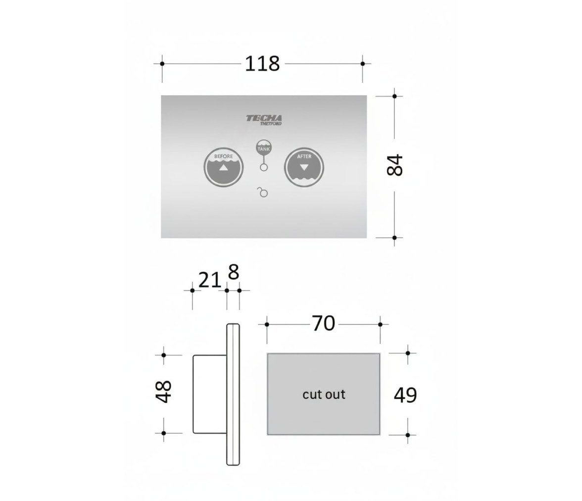 Panel de control táctil SFT para inodoros eléctricos TECMA