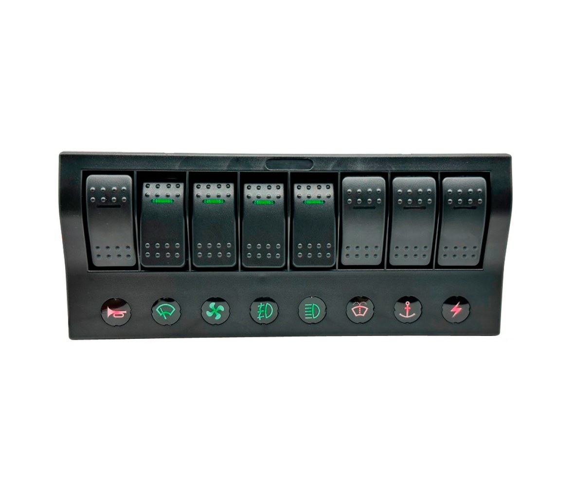 Panel Eléctrico Compacto con 8 Interruptores