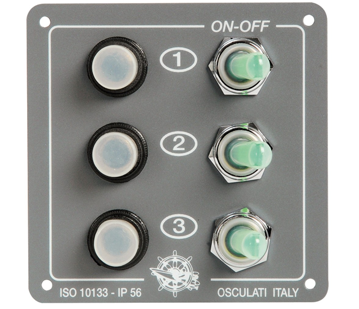 Panel Electrico Elite IP56 3 interruptores de luz vertical