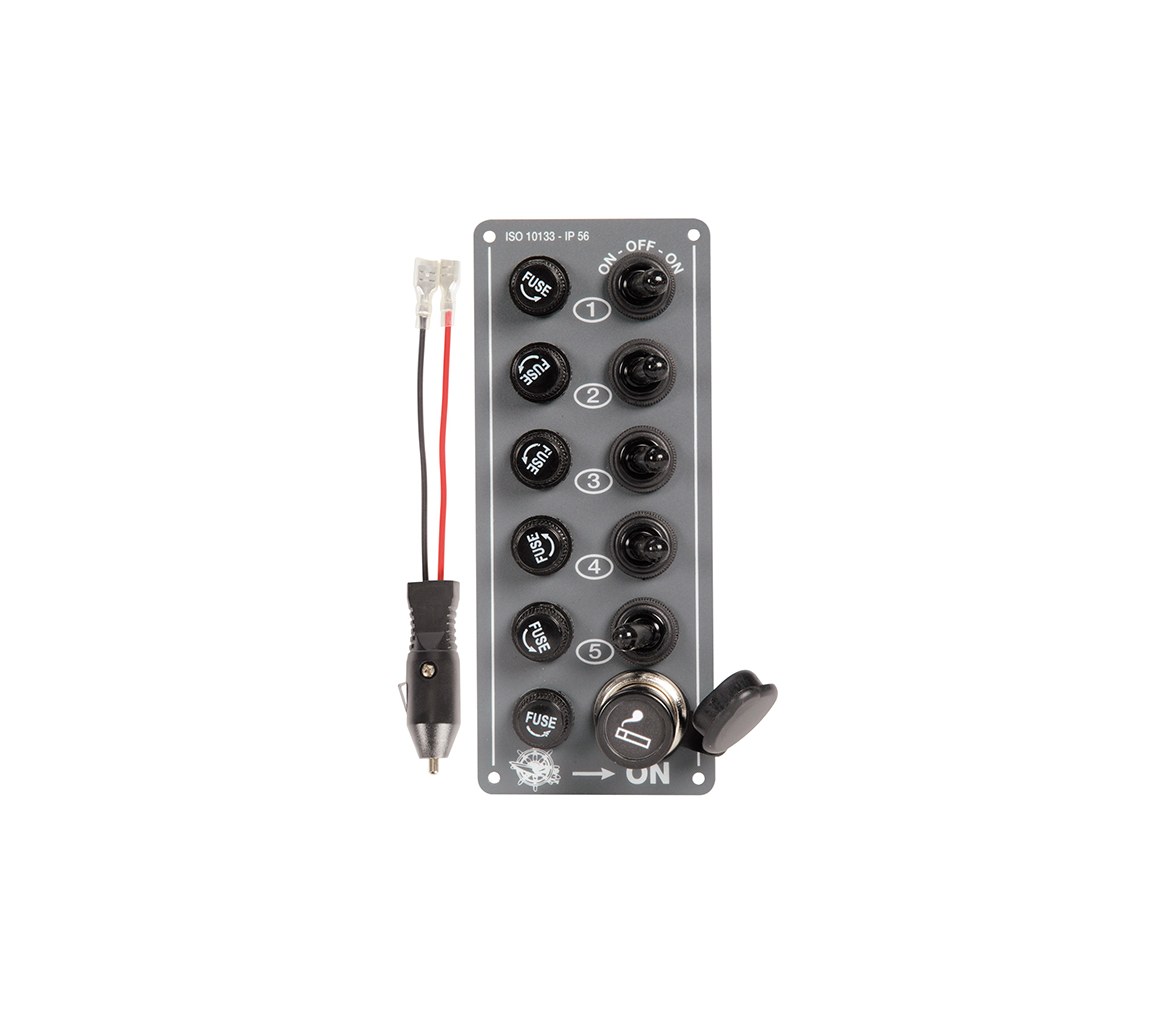 Panel Electrico Elite IP56 5 interruptores enchufe 12V