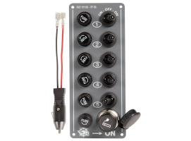 Panel Electrico Elite IP56 5 interruptores enchufe 12V
