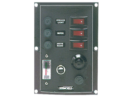 Nylon Electric Vertical panel 3 switches with horn button and voltmeter