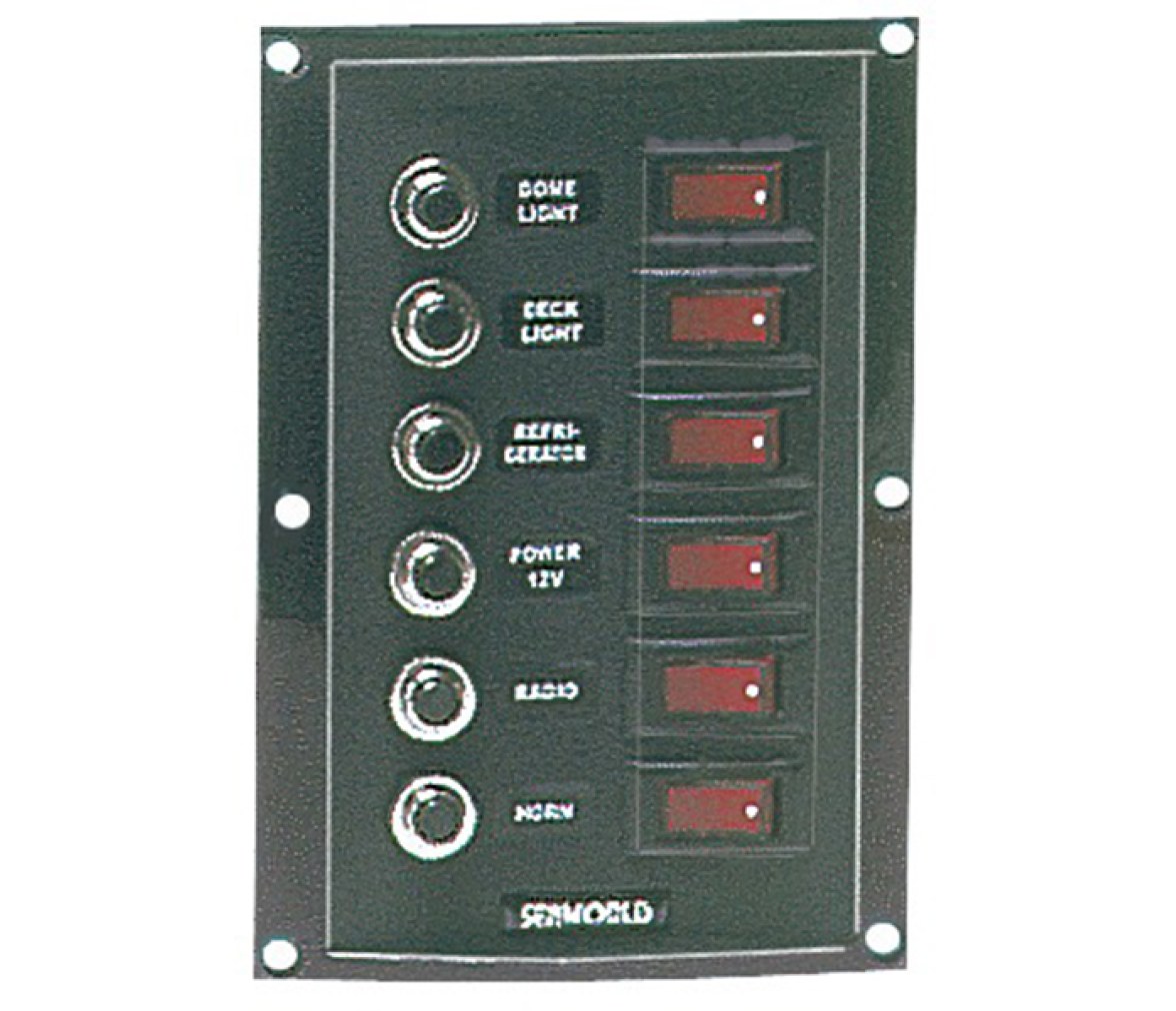 Panel Electrico Nylon 6 interruptores vertical con fusibles