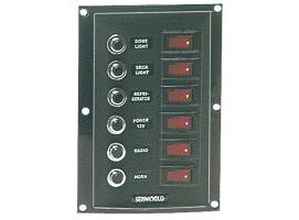Nylon Electric Vertical panel 6 switches with fuses