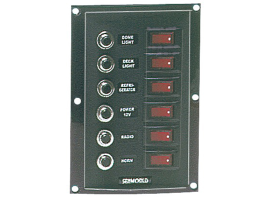 Nylon Electric Vertical panel 6 switches with fuses