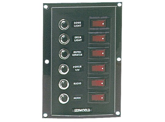Nylon Electric Vertical panel 6 switches with fuses