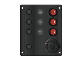 Panel Electrico Ondulado 3 interruptores USB (1A+1C)