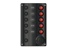 Panel Electrico Ondulado 6 interruptores USB (1A+1C)