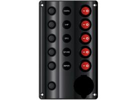 Panel Electrico Ondulado tipo LED 5 interruptores con encendedor