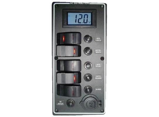 Electrical panel PCAL series with 9-32V digital voltimeter