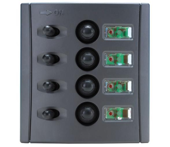 Panel Electrico policarbonato 4 interruptores LED