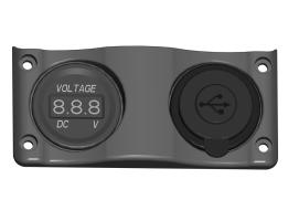 Panel Ondulado con Voltímetro y Conector USB A+C IP65