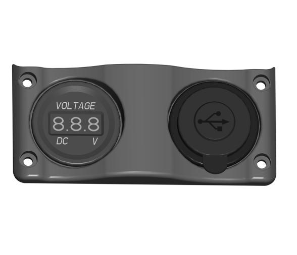 Panel Ondulado con Voltímetro y Conector USB A+C IP65