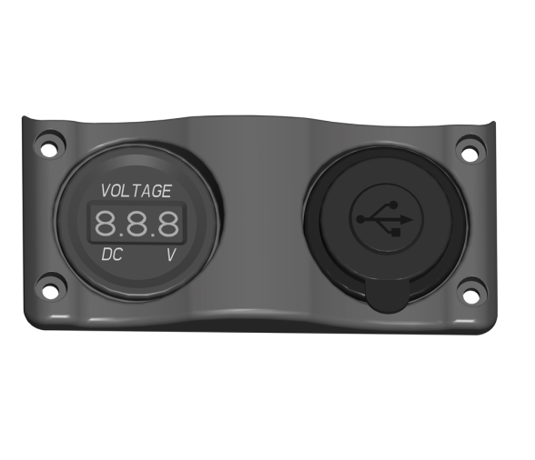 Panel Ondulado con Voltímetro y Conector USB A+C IP65