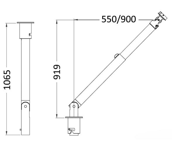 Pareja de Pescantes Telescopicos Pequeños