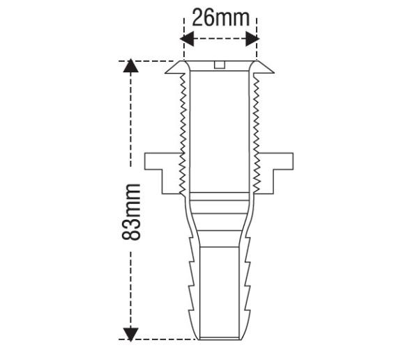 Pasacascos Cromado para Tubo 1 con Tuerca de Plastico