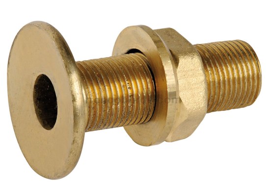 Yellow Brass Flush Thru Hull Threaded