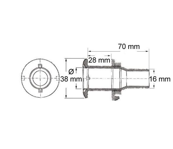 Pasacascos Laton Cromado para Bombas de Achique