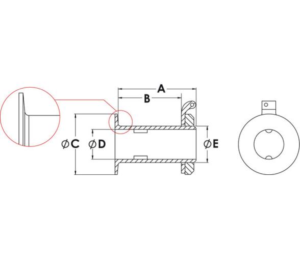 Pasacascos Laton Cromado Rosca Borde Recto