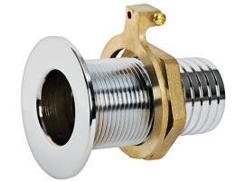 Pasacascos Laton Cromado Toma de Manguera Borde Recto Alineado