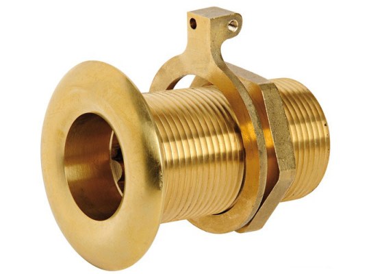 Yellow Brass Flush Thru Hull Threaded Low Edge