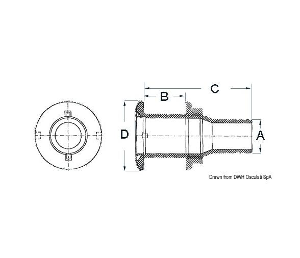 Pasacascos con Rosca y Valvula Antiretorno